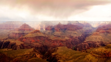 Rain over the Grand Canyon.